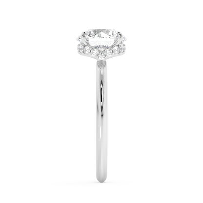 Emerald Solitaire Lab Grown Diamond Engagement Ring