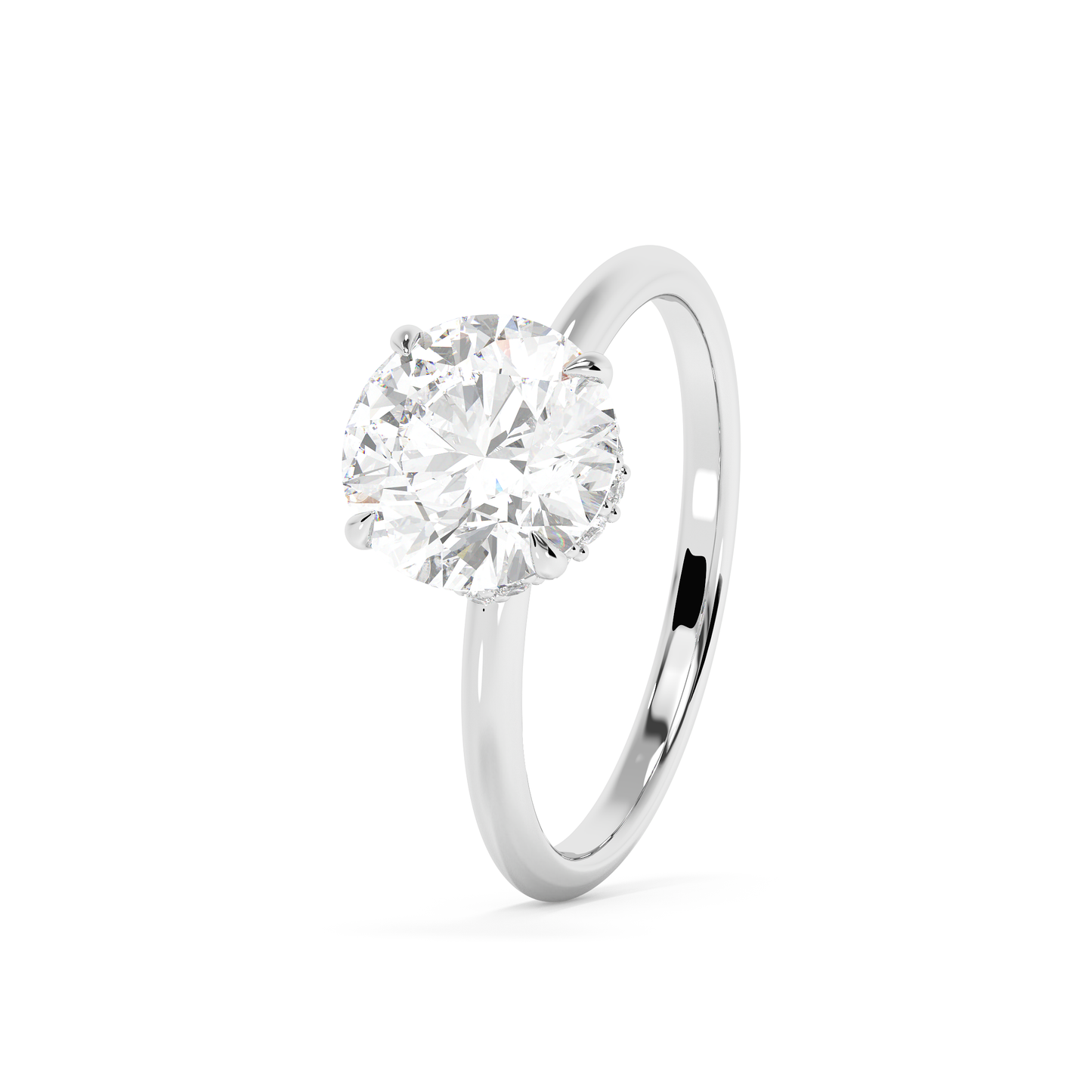 Emerald Solitaire Lab Grown Diamond Engagement Ring
