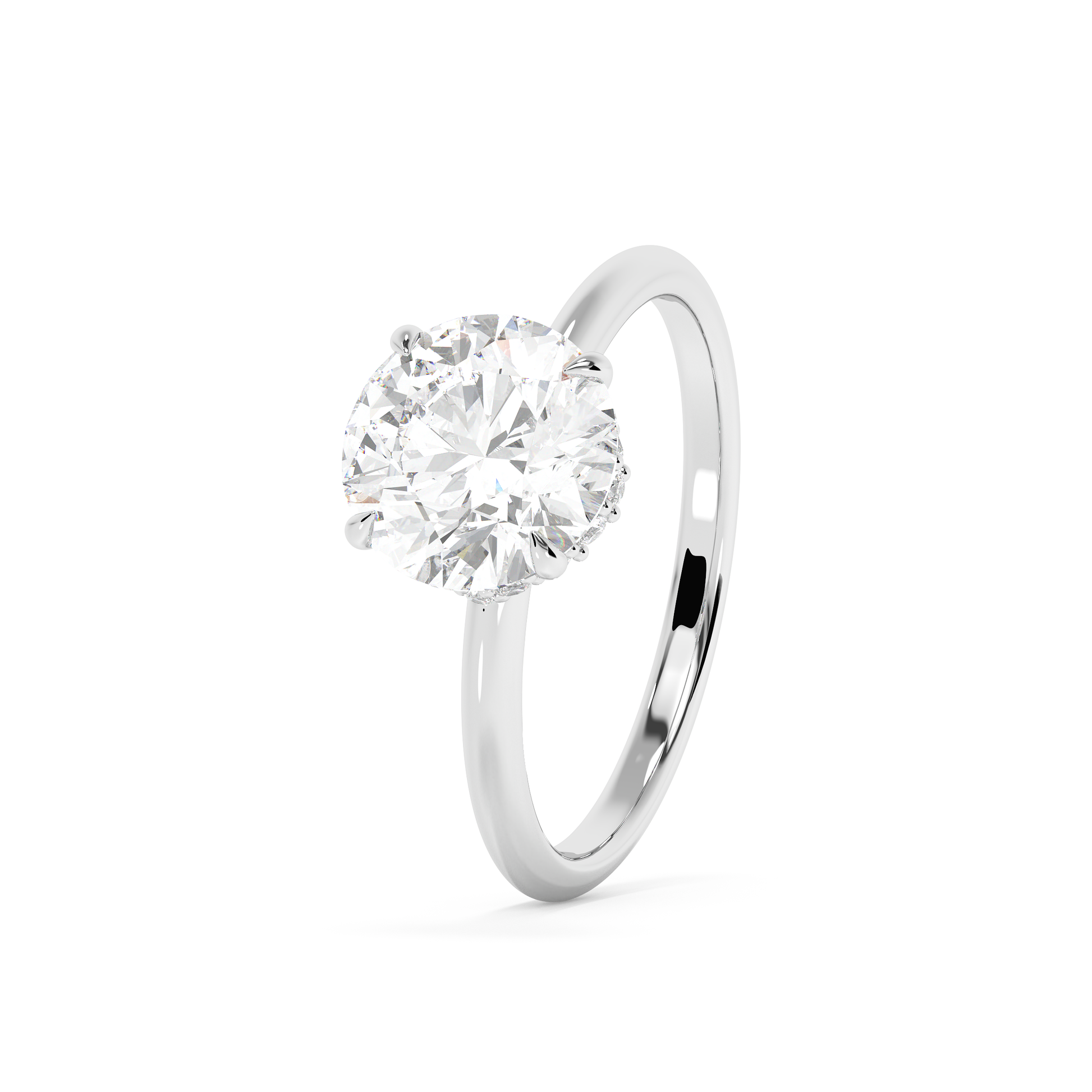 Emerald Solitaire Lab Grown Diamond Engagement Ring