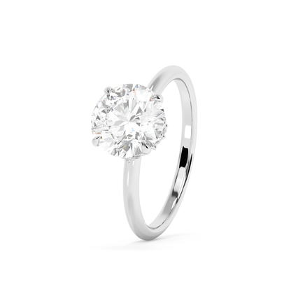 Emerald Solitaire Lab Grown Diamond Engagement Ring