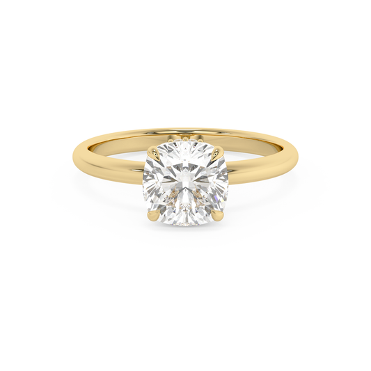 Emerald Solitaire Lab Grown Diamond Engagement Ring
