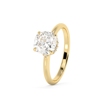 Emerald Solitaire Lab Grown Diamond Engagement Ring