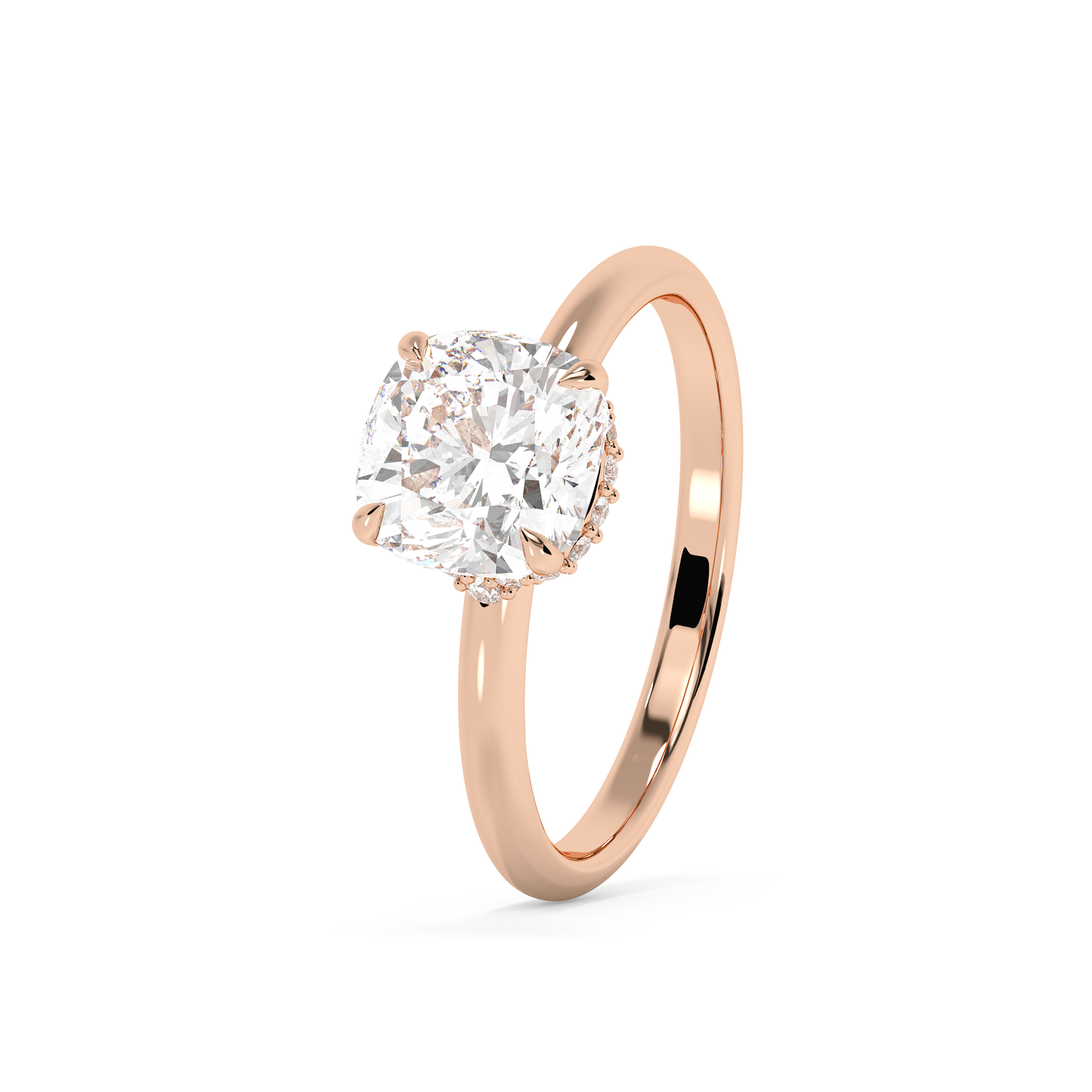 Emerald Solitaire Lab Grown Diamond Engagement Ring