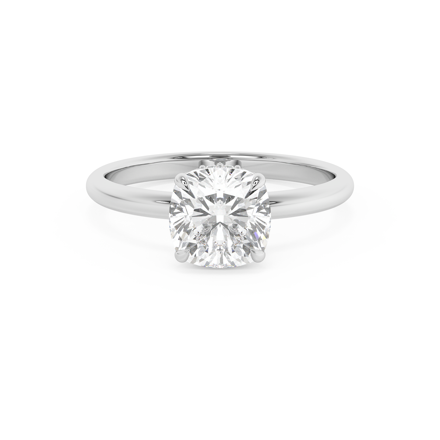 Emerald Solitaire Lab Grown Diamond Engagement Ring