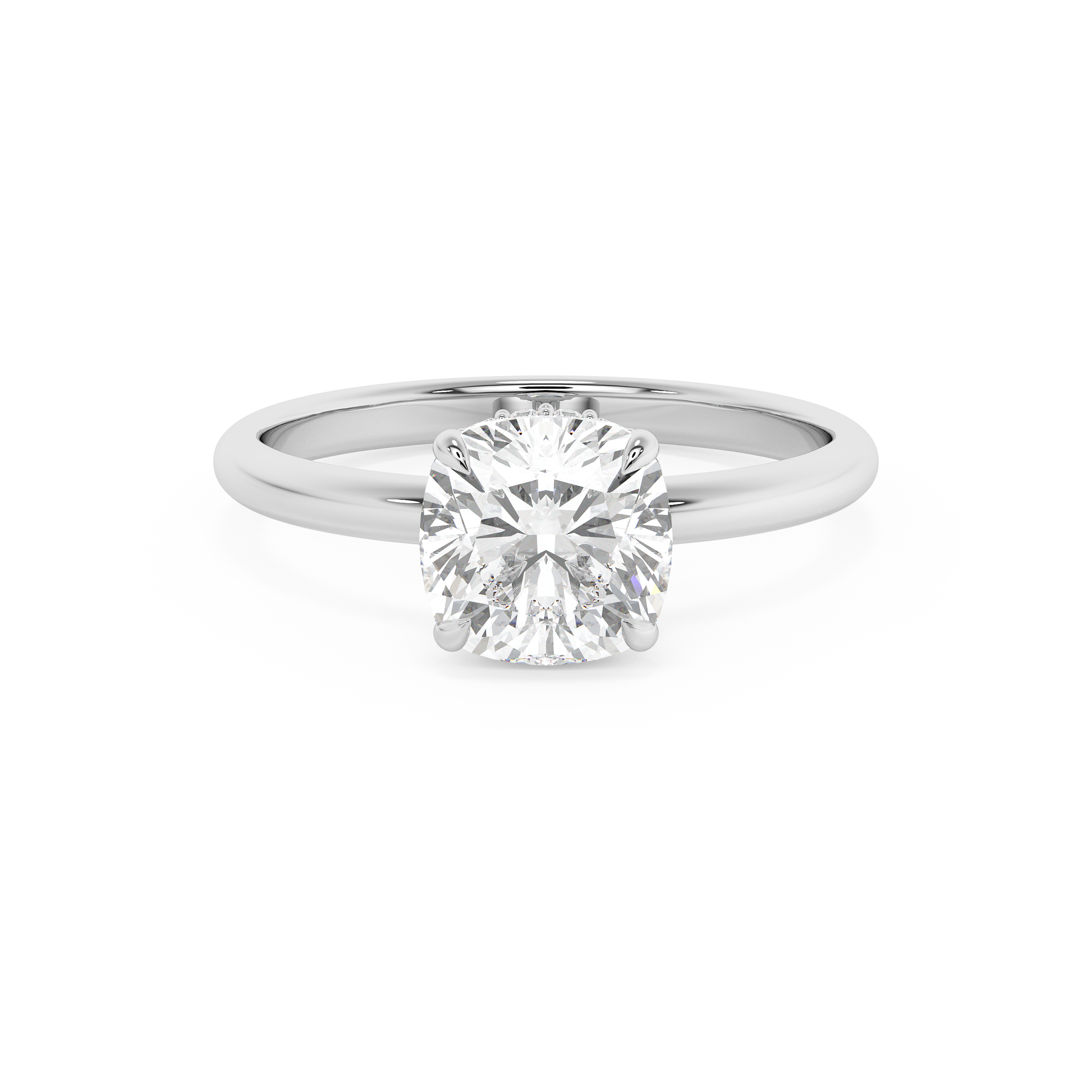 Emerald Solitaire Lab Grown Diamond Engagement Ring