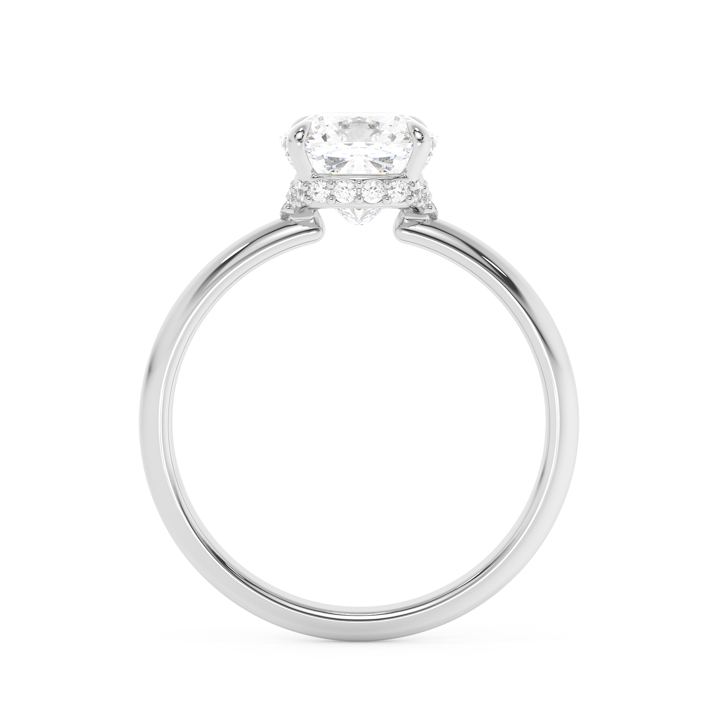Emerald Solitaire Lab Grown Diamond Engagement Ring