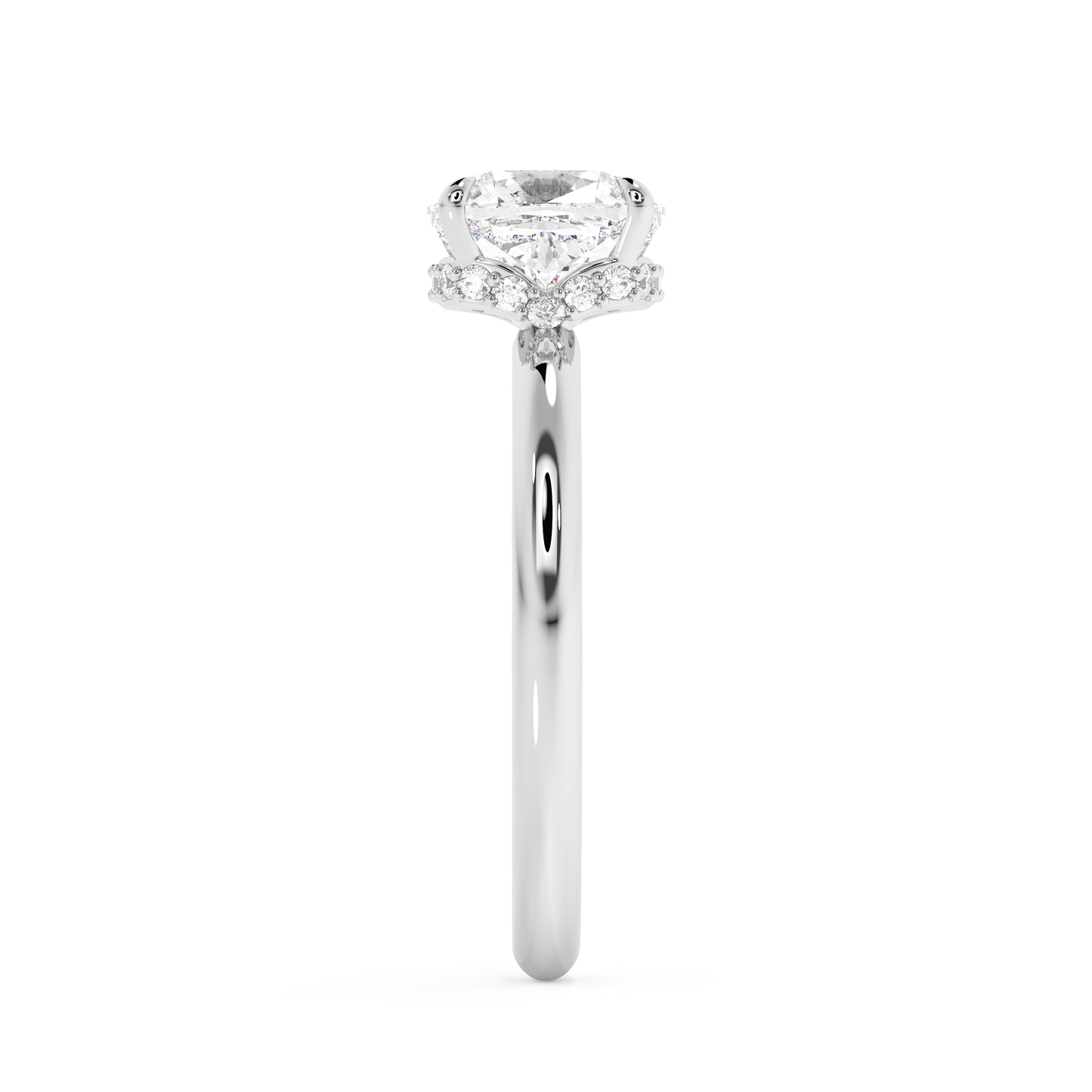 Emerald Solitaire Lab Grown Diamond Engagement Ring
