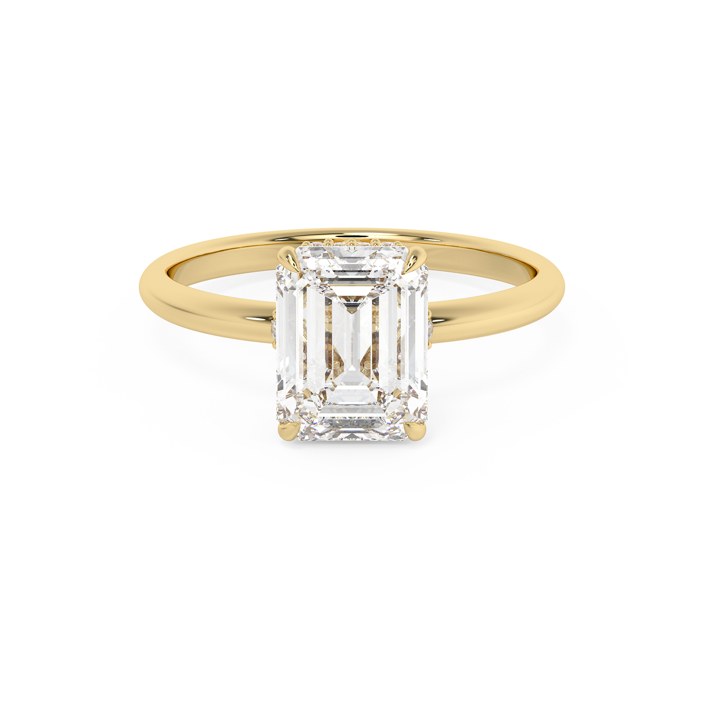 Emerald Solitaire Lab Grown Diamond Engagement Ring