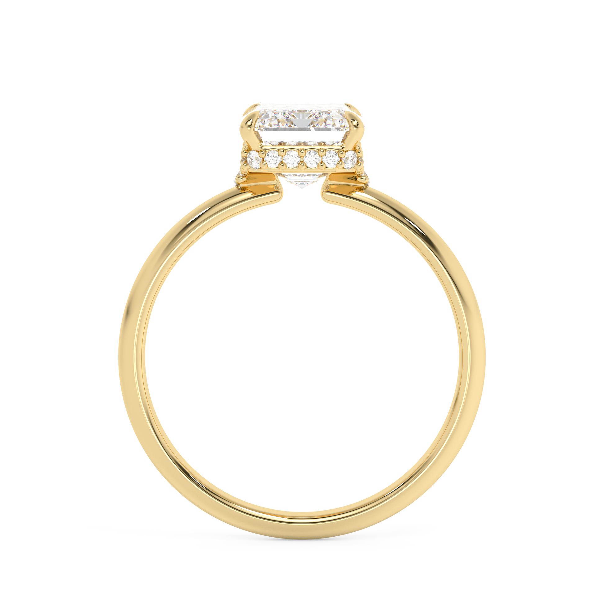 Emerald Solitaire Lab Grown Diamond Engagement Ring
