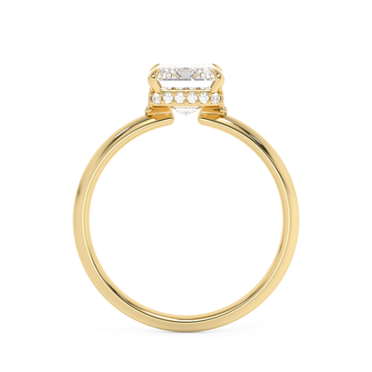 Emerald Solitaire Lab Grown Diamond Engagement Ring
