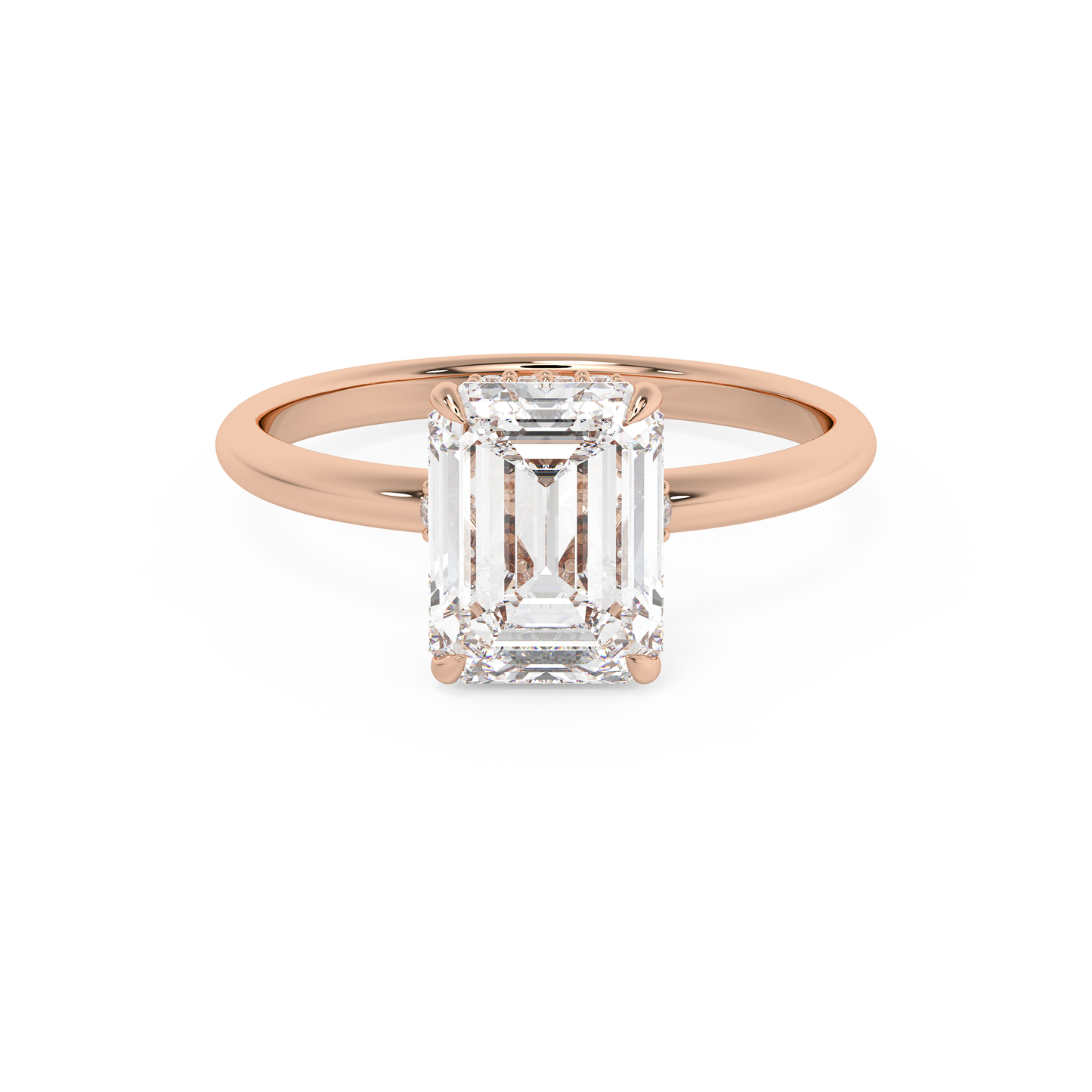 Emerald Solitaire Lab Grown Diamond Engagement Ring