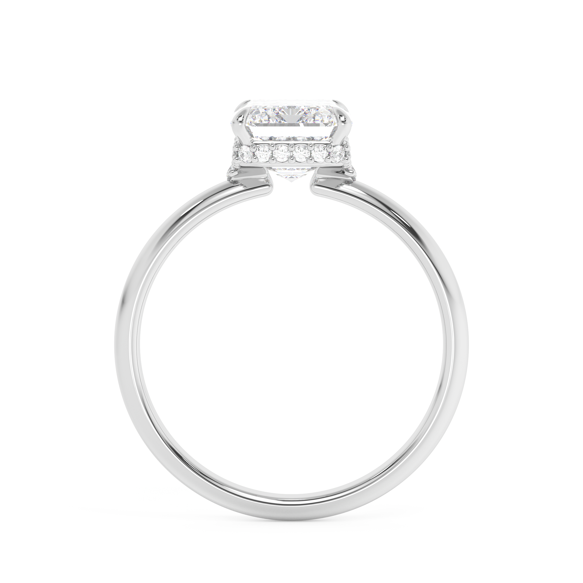 Emerald Solitaire Lab Grown Diamond Engagement Ring