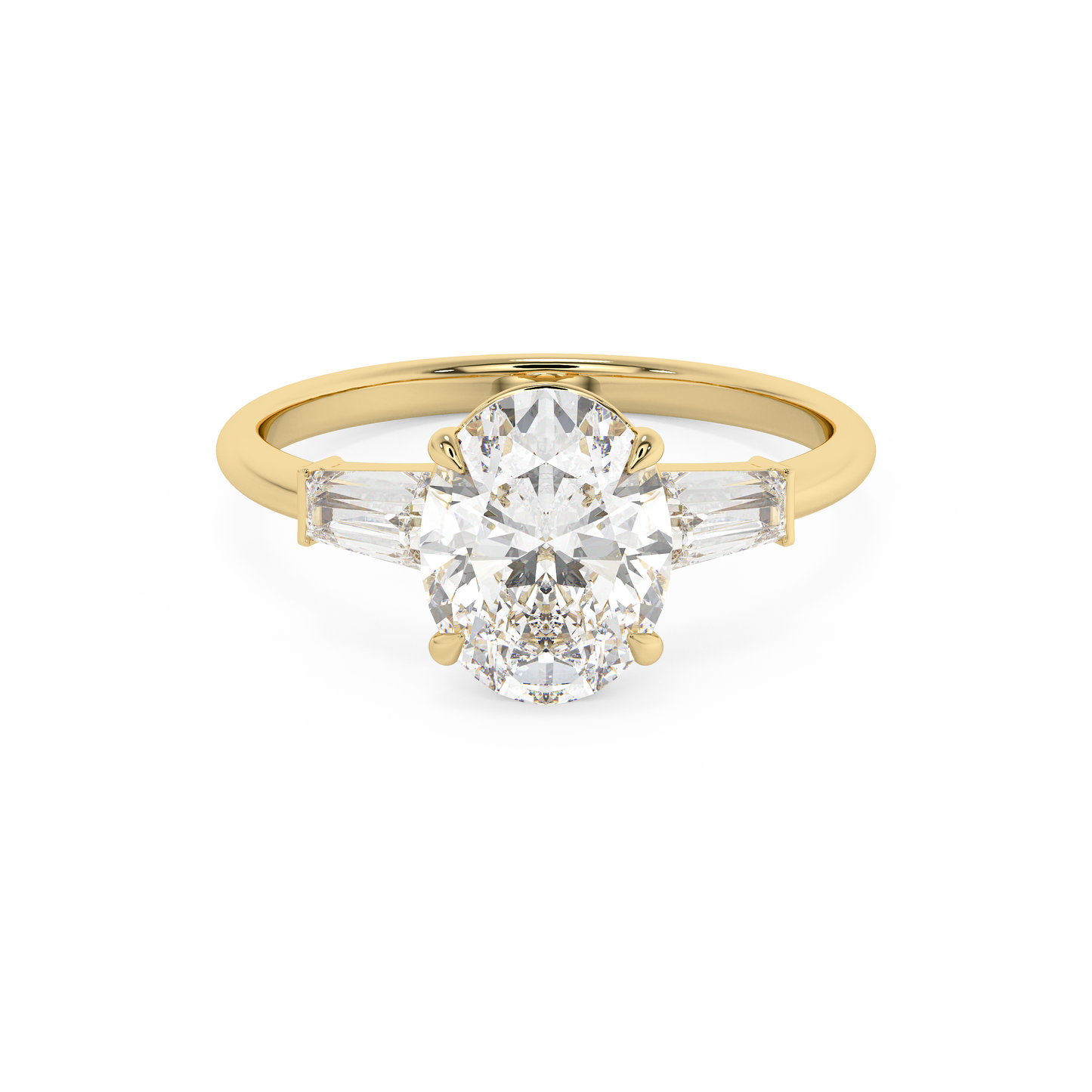 Emerald Solitaire Lab Grown Diamond Engagement Ring