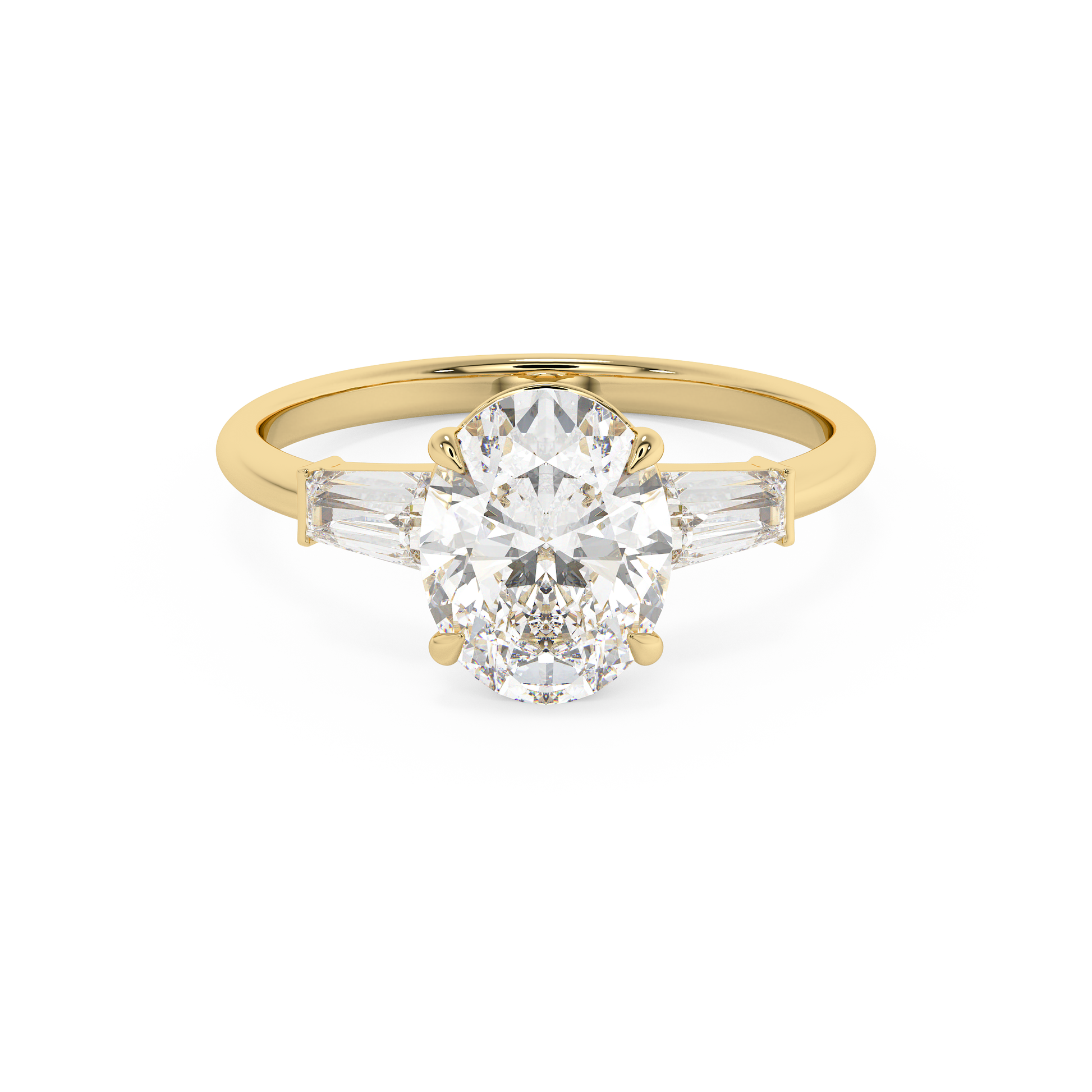 Emerald Solitaire Lab Grown Diamond Engagement Ring