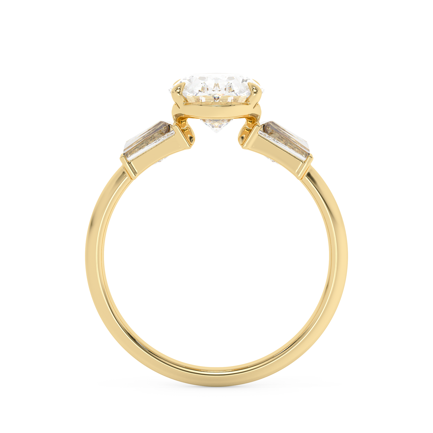 Emerald Solitaire Lab Grown Diamond Engagement Ring