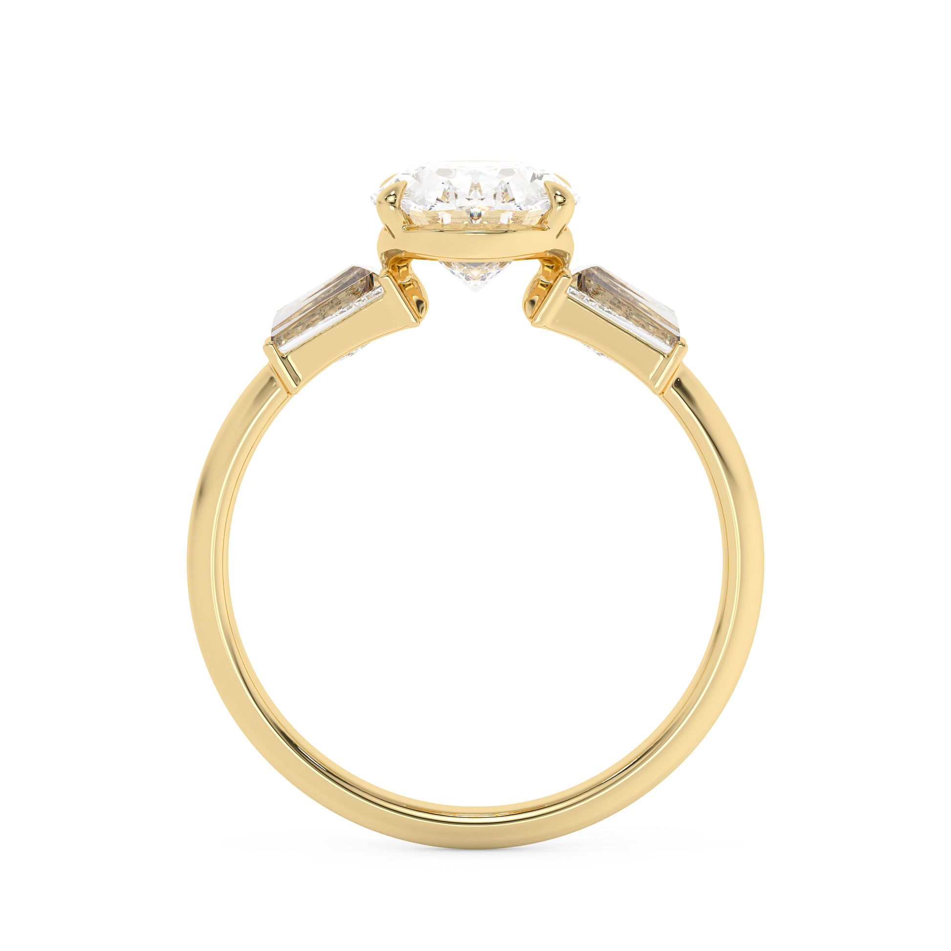 Emerald Solitaire Lab Grown Diamond Engagement Ring