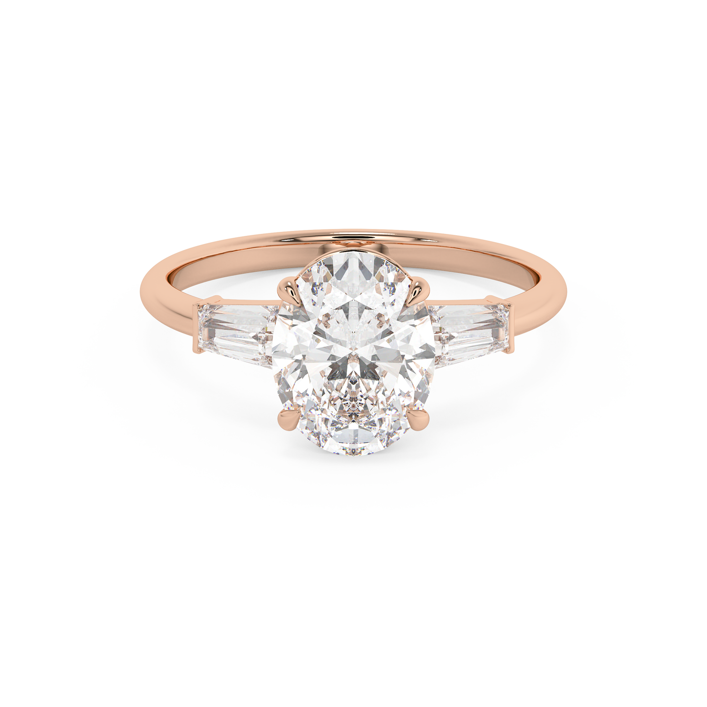 Emerald Solitaire Lab Grown Diamond Engagement Ring