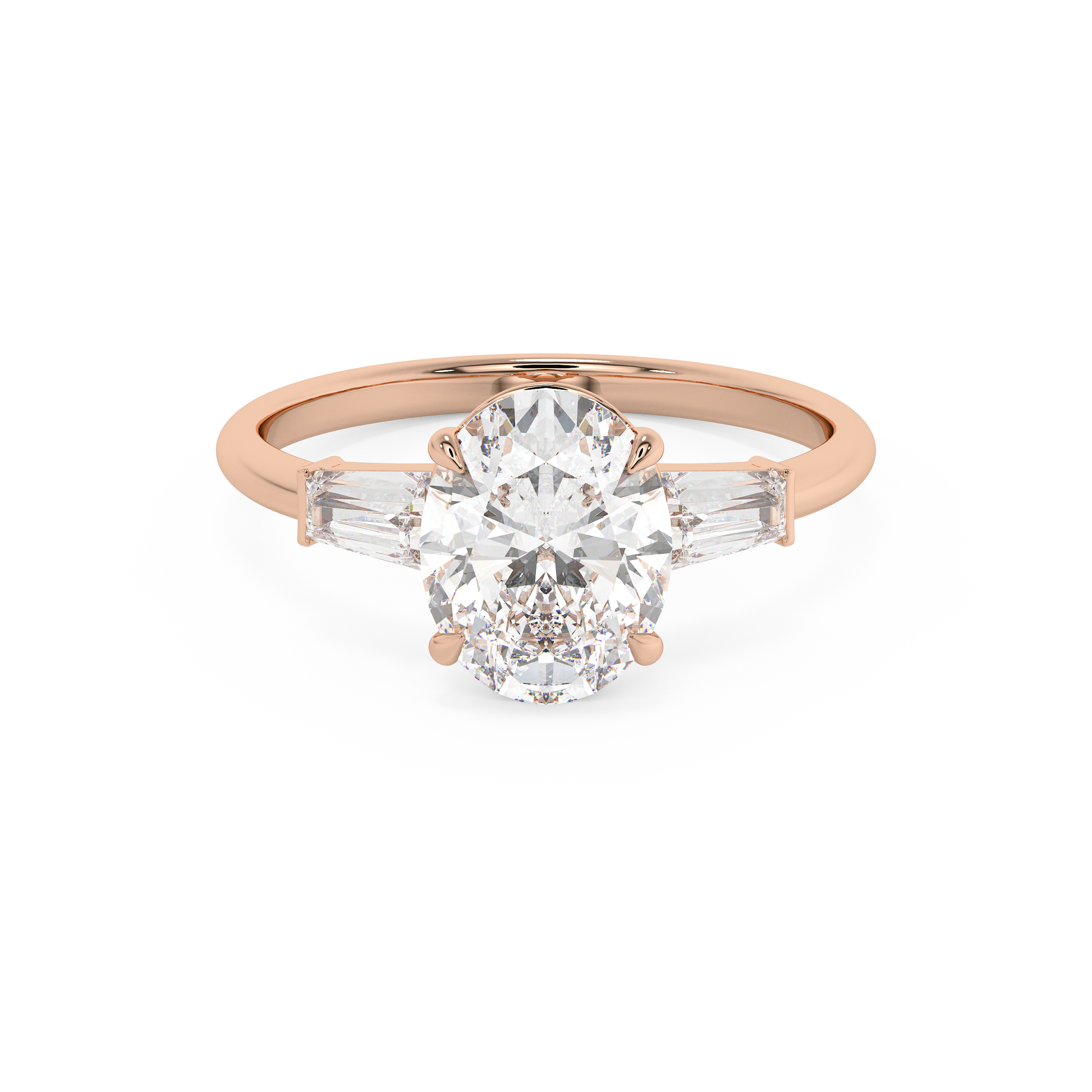 Emerald Solitaire Lab Grown Diamond Engagement Ring