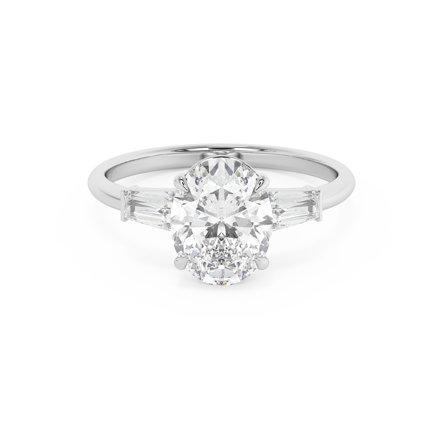 Emerald Solitaire Lab Grown Diamond Engagement Ring