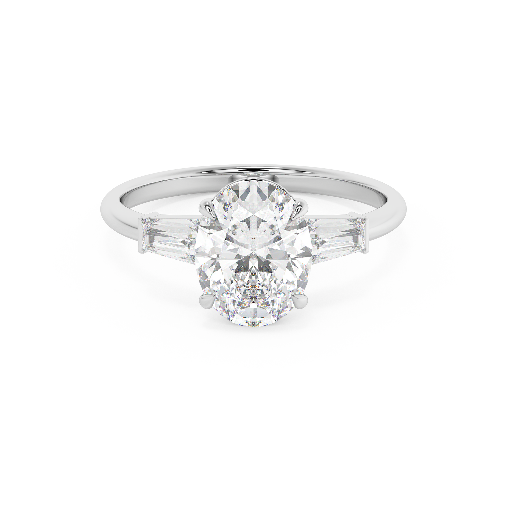 Emerald Solitaire Lab Grown Diamond Engagement Ring