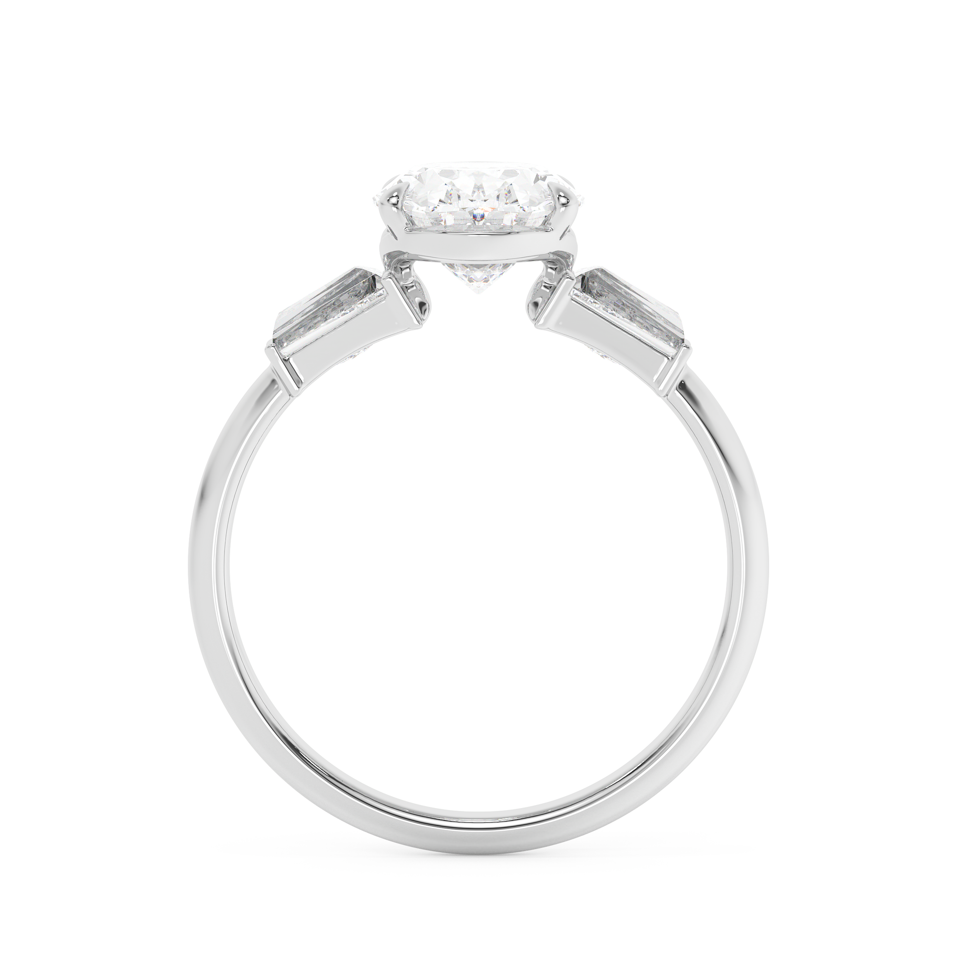 Emerald Solitaire Lab Grown Diamond Engagement Ring