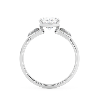 Emerald Solitaire Lab Grown Diamond Engagement Ring