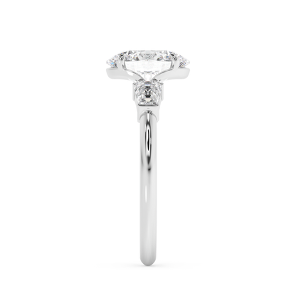 Emerald Solitaire Lab Grown Diamond Engagement Ring