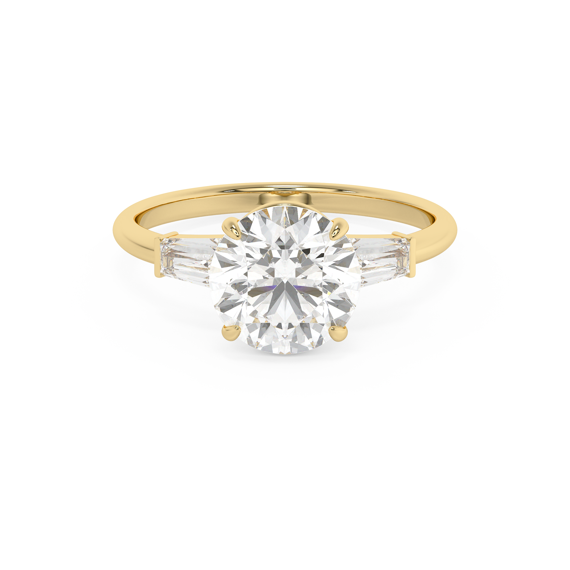 Emerald Solitaire Lab Grown Diamond Engagement Ring