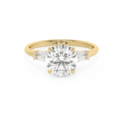 Emerald Solitaire Lab Grown Diamond Engagement Ring