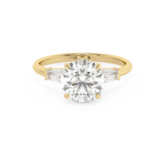 Emerald Solitaire Lab Grown Diamond Engagement Ring