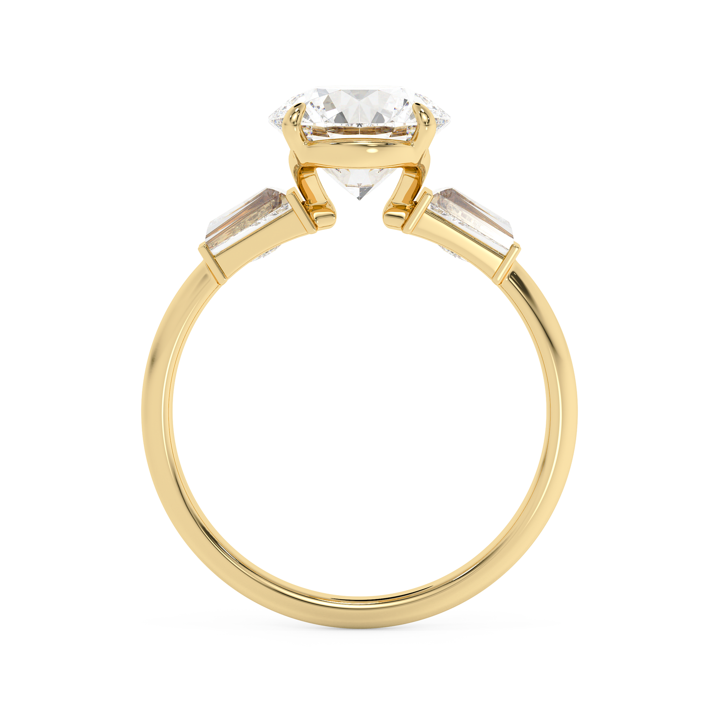 Emerald Solitaire Lab Grown Diamond Engagement Ring