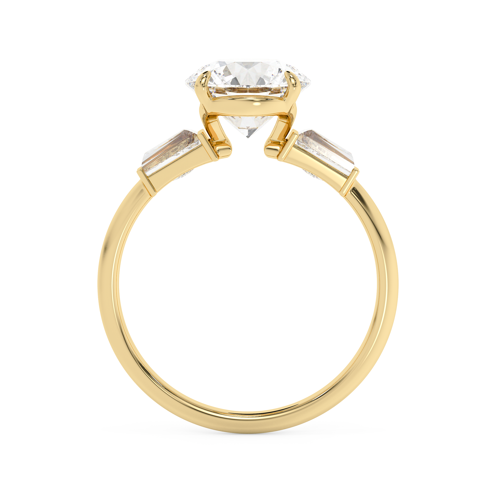 Emerald Solitaire Lab Grown Diamond Engagement Ring