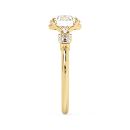 Emerald Solitaire Lab Grown Diamond Engagement Ring
