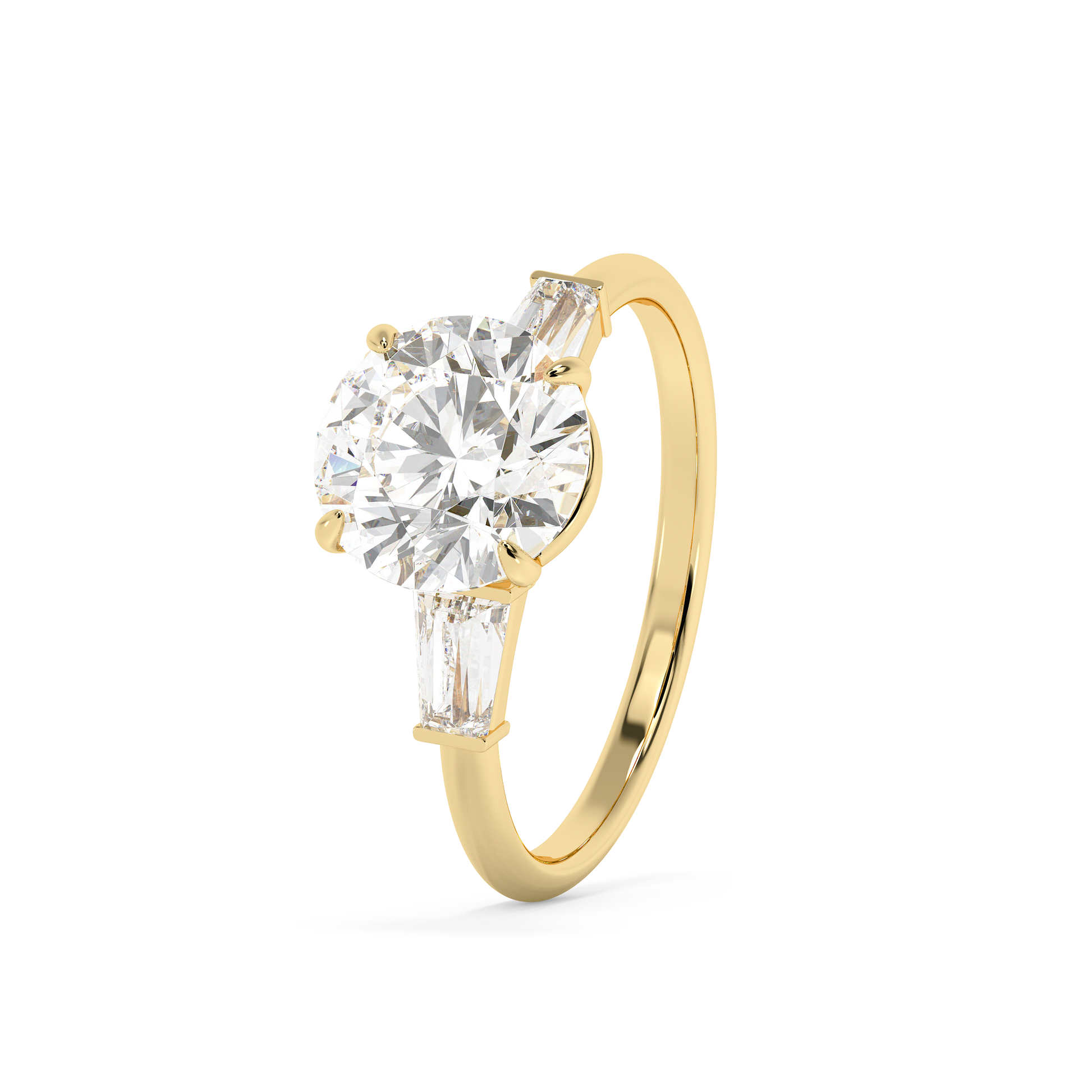 Emerald Solitaire Lab Grown Diamond Engagement Ring