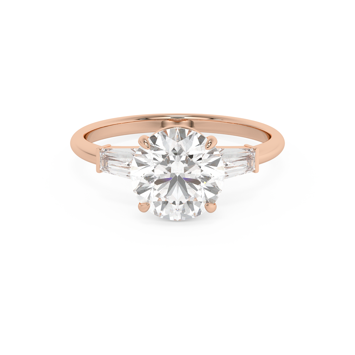 Emerald Solitaire Lab Grown Diamond Engagement Ring