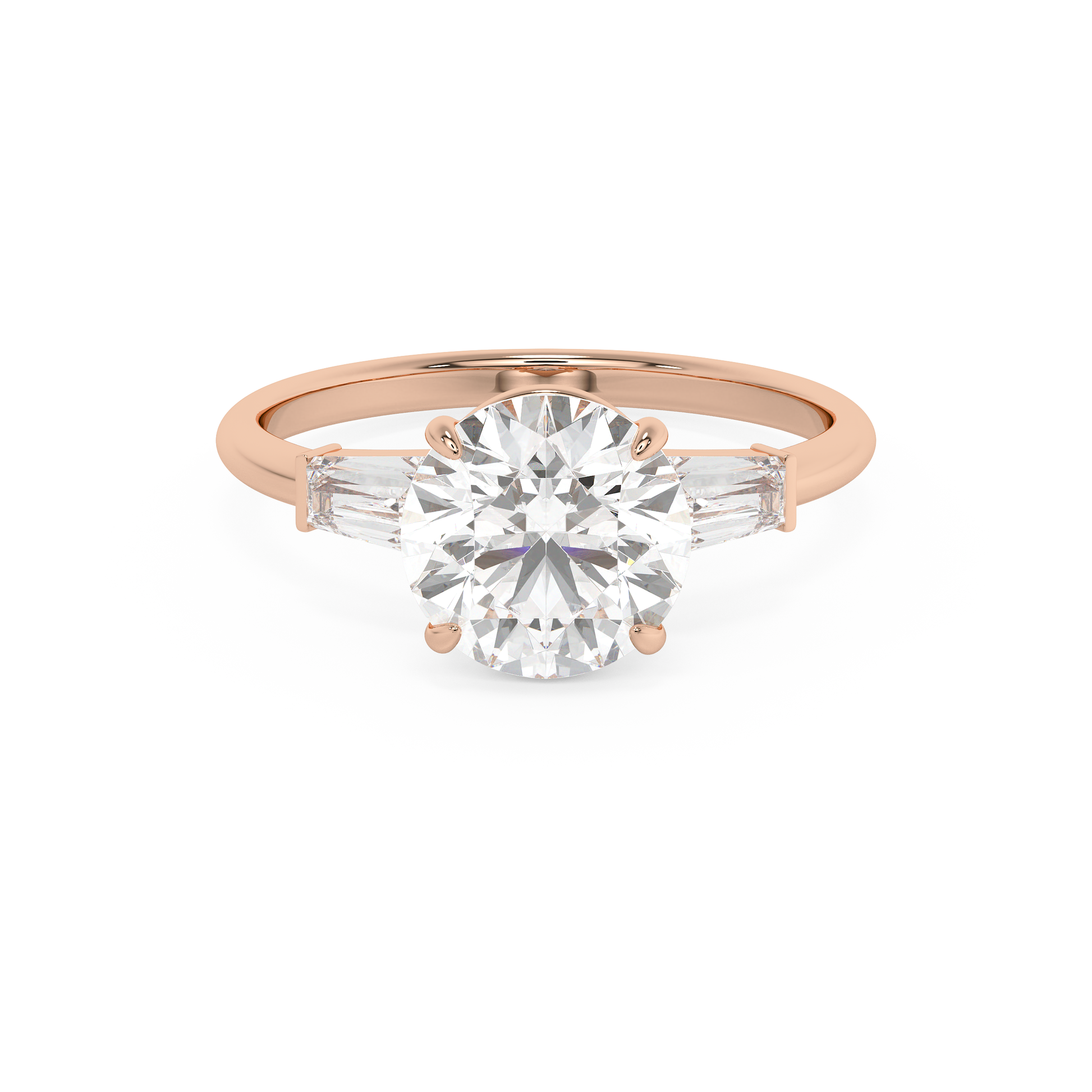 Emerald Solitaire Lab Grown Diamond Engagement Ring