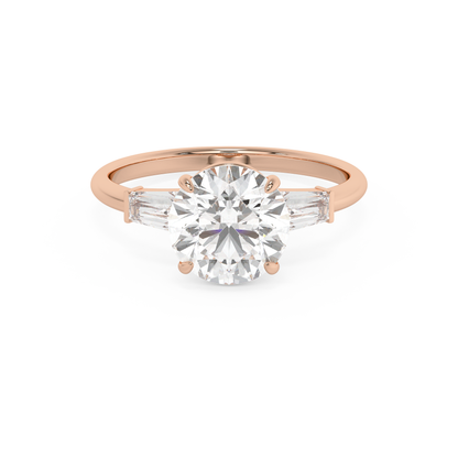 Emerald Solitaire Lab Grown Diamond Engagement Ring