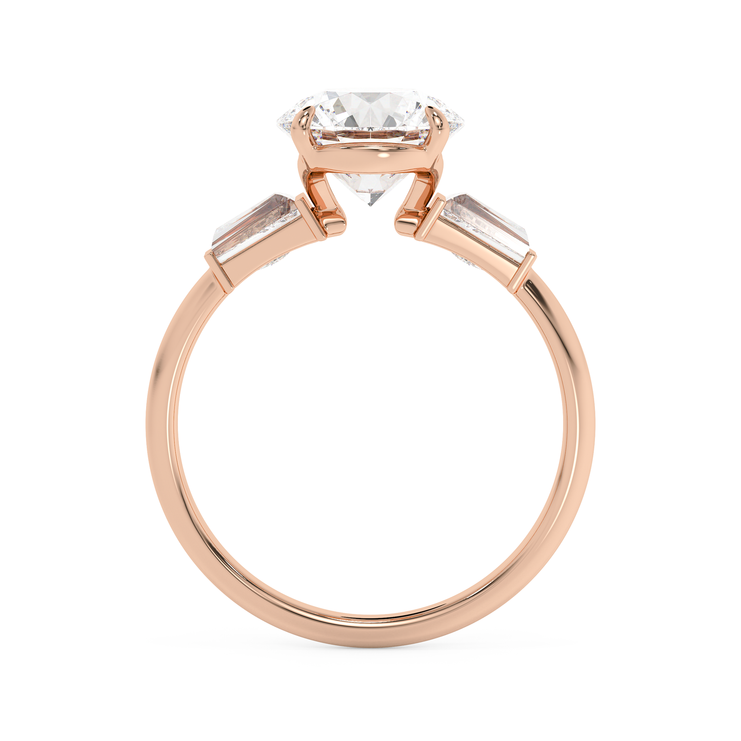 Emerald Solitaire Lab Grown Diamond Engagement Ring