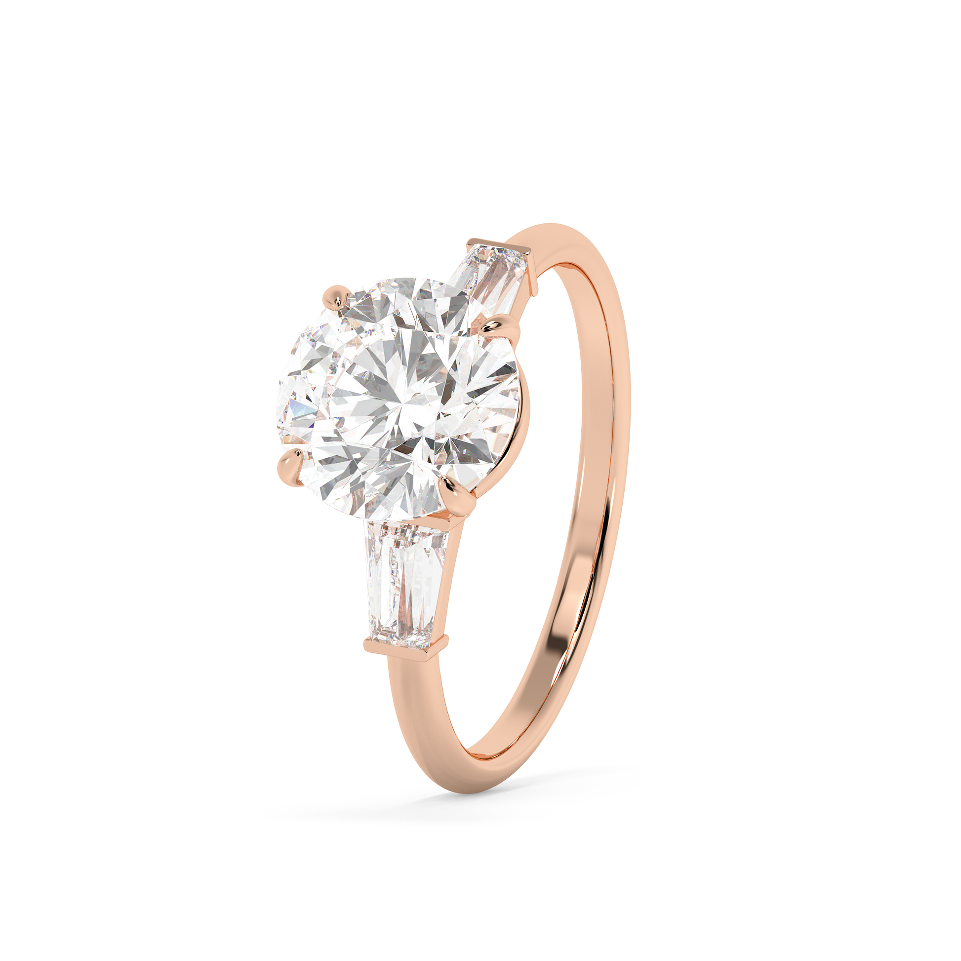 Emerald Solitaire Lab Grown Diamond Engagement Ring