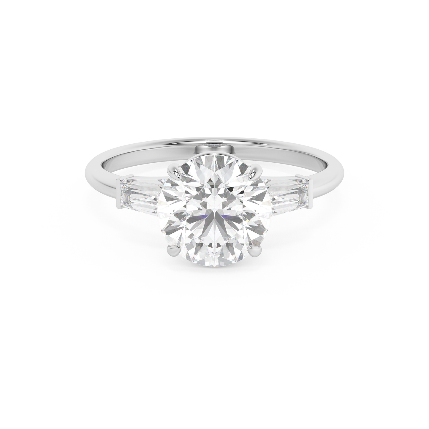 Emerald Solitaire Lab Grown Diamond Engagement Ring