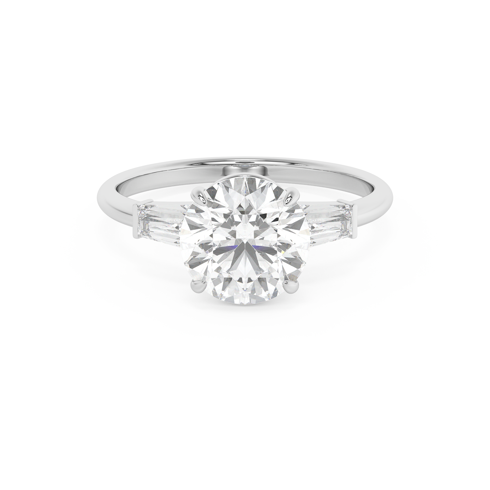 Emerald Solitaire Lab Grown Diamond Engagement Ring