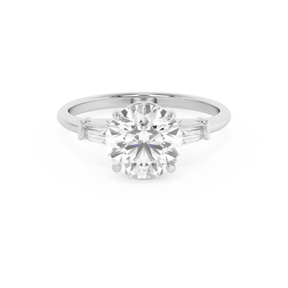 Emerald Solitaire Lab Grown Diamond Engagement Ring