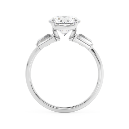 Emerald Solitaire Lab Grown Diamond Engagement Ring