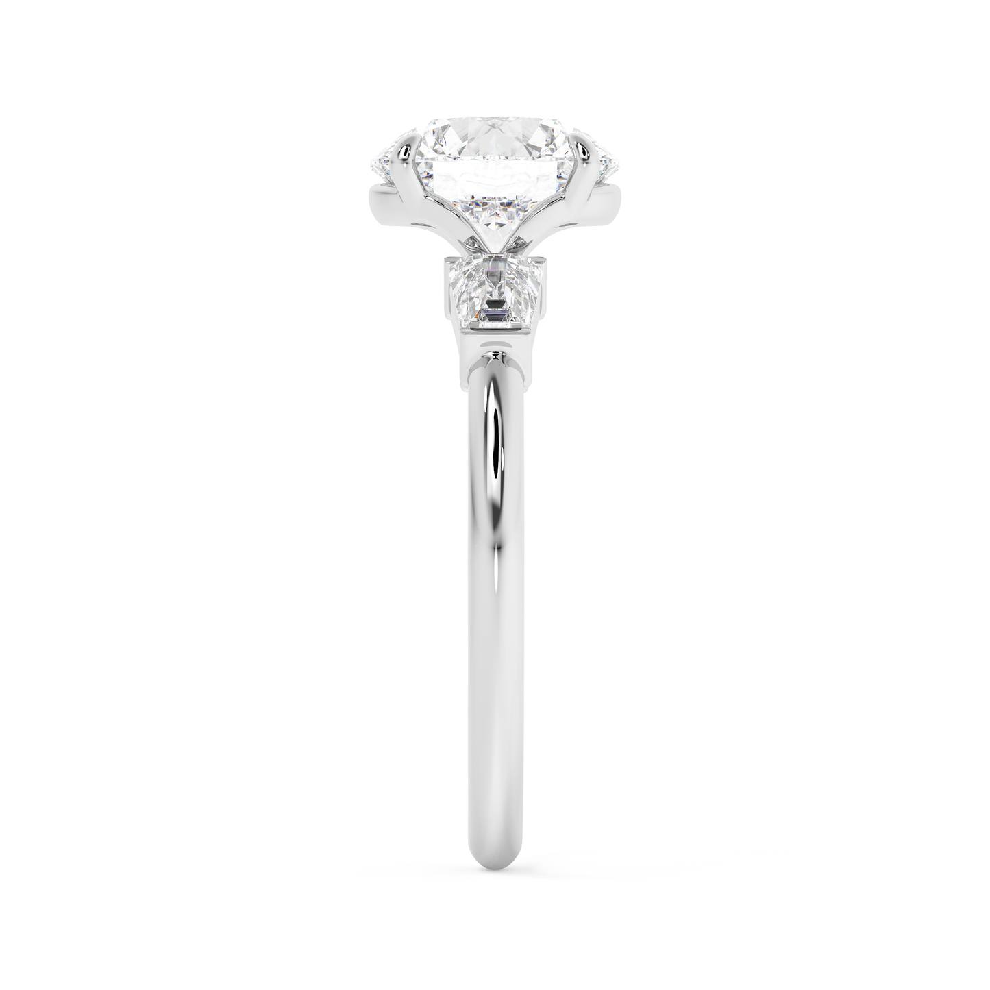 Emerald Solitaire Lab Grown Diamond Engagement Ring