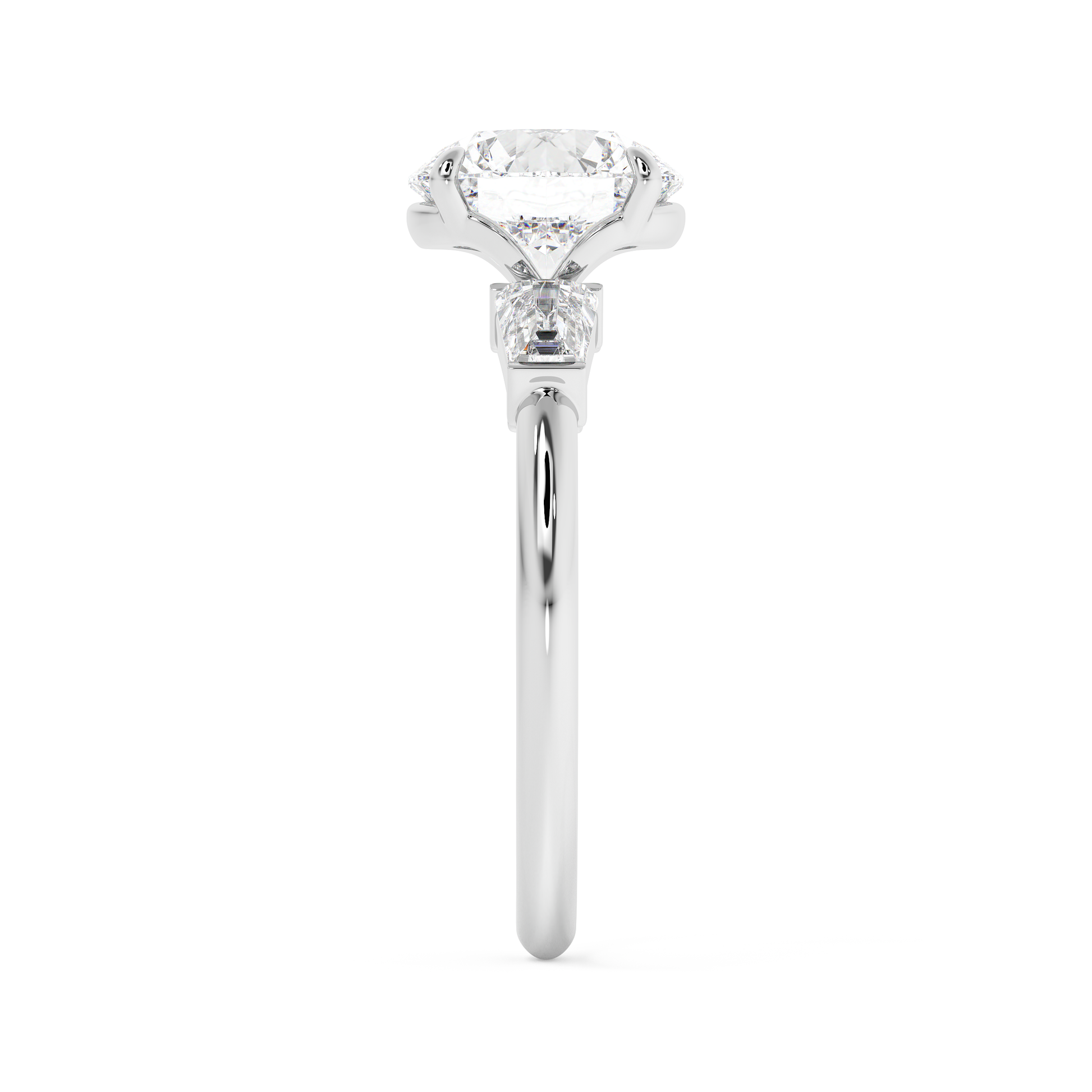Emerald Solitaire Lab Grown Diamond Engagement Ring