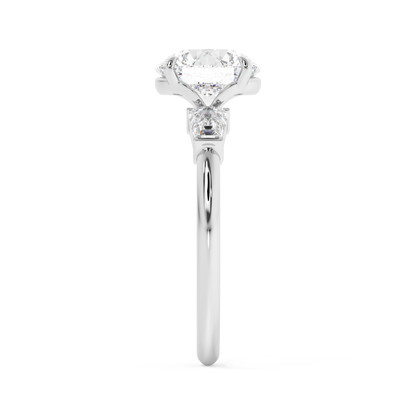 Emerald Solitaire Lab Grown Diamond Engagement Ring