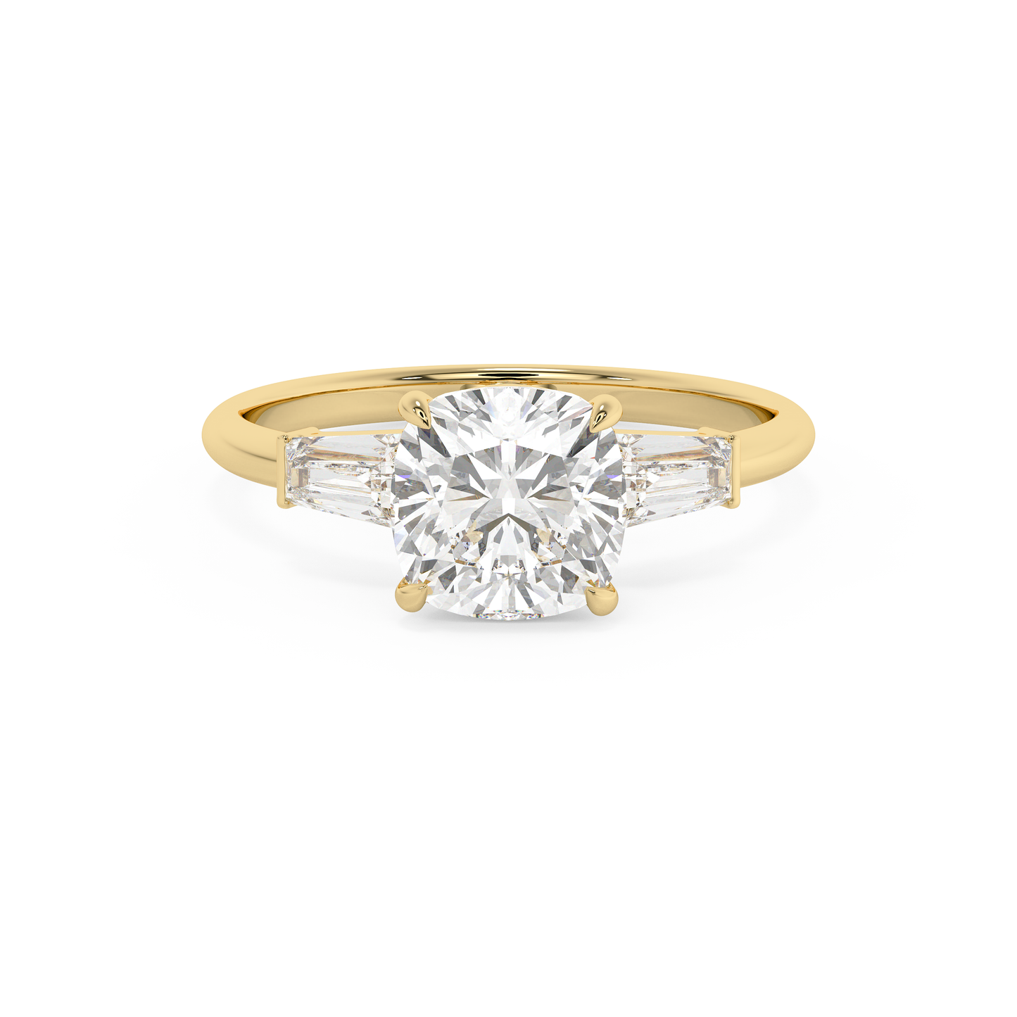 Emerald Solitaire Lab Grown Diamond Engagement Ring