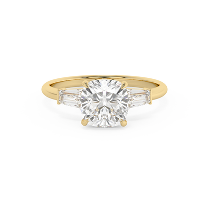 Emerald Solitaire Lab Grown Diamond Engagement Ring