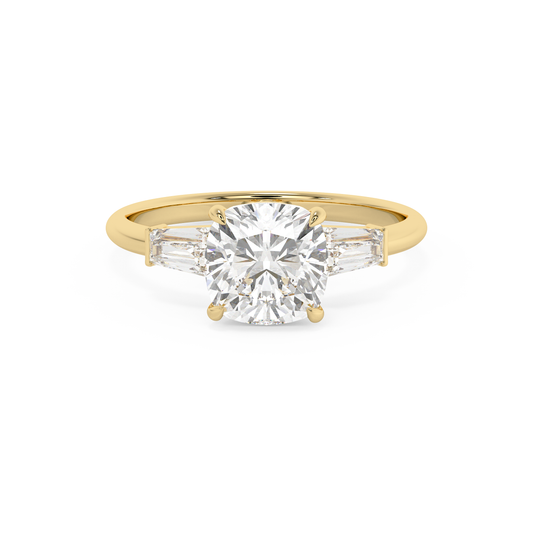 Emerald Solitaire Lab Grown Diamond Engagement Ring