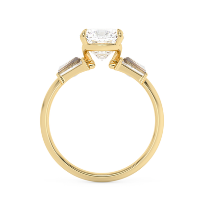 Emerald Solitaire Lab Grown Diamond Engagement Ring